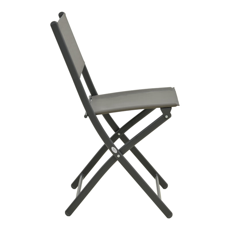 Foldable chair Jeve anthracite metal with champagne textilene 46x51x81cm