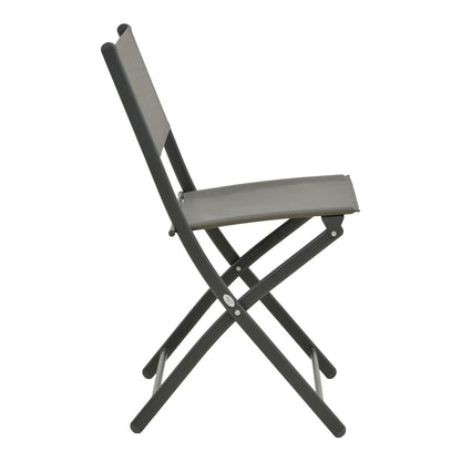 Foldable chair Jeve anthracite metal with champagne textilene 46x51x81cm