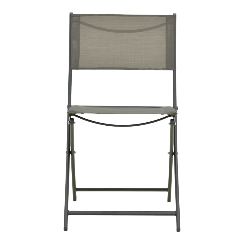 Foldable chair Jeve anthracite metal with champagne textilene 46x51x81cm