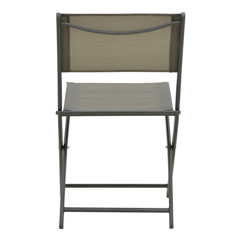 Foldable chair Jeve anthracite metal with champagne textilene 46x51x81cm
