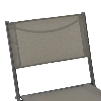 Foldable chair Jeve anthracite metal with champagne textilene 46x51x81cm