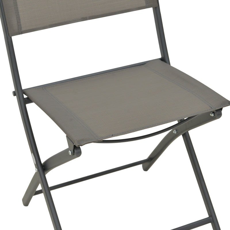 Foldable chair Jeve anthracite metal with champagne textilene 46x51x81cm