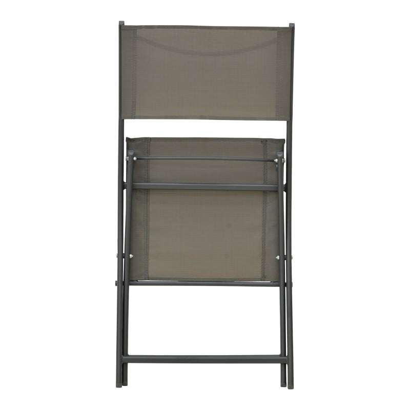 Foldable chair Jeve anthracite metal with champagne textilene 46x51x81cm