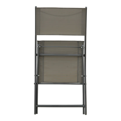 Foldable chair Jeve anthracite metal with champagne textilene 46x51x81cm