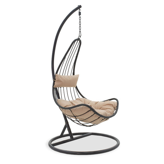 Naama pakoworld swing hanging metal-pe gray-cushion beige