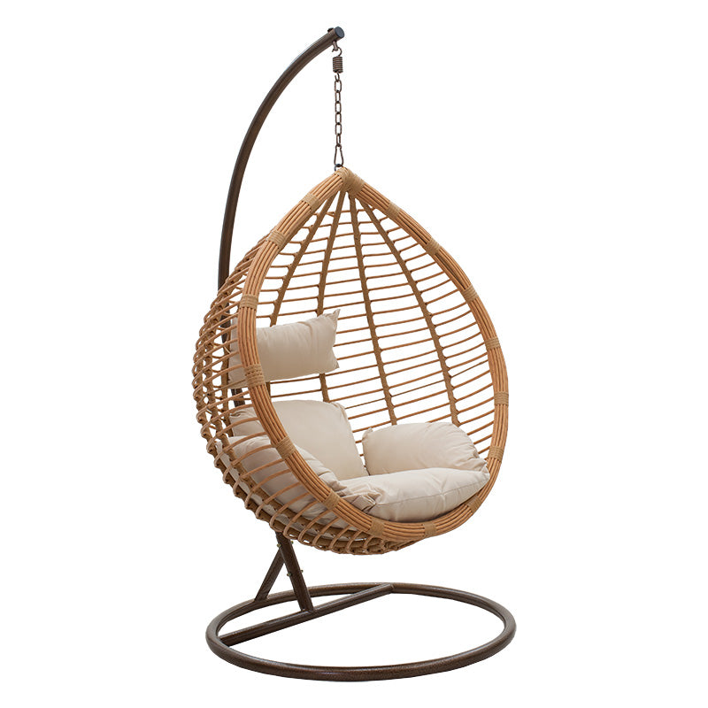 Nadim pakoworld swing hanging metal brown-pe natural-cushion beige