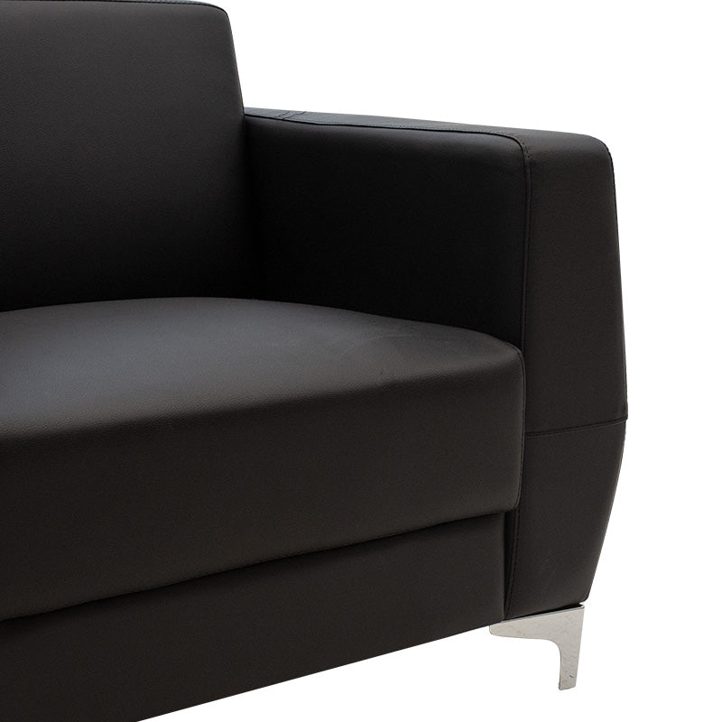 Dermis armchair pakoworld inox with pu in black colour 88x75x75cm