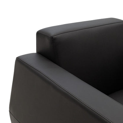 Dermis armchair pakoworld inox with pu in black colour 88x75x75cm