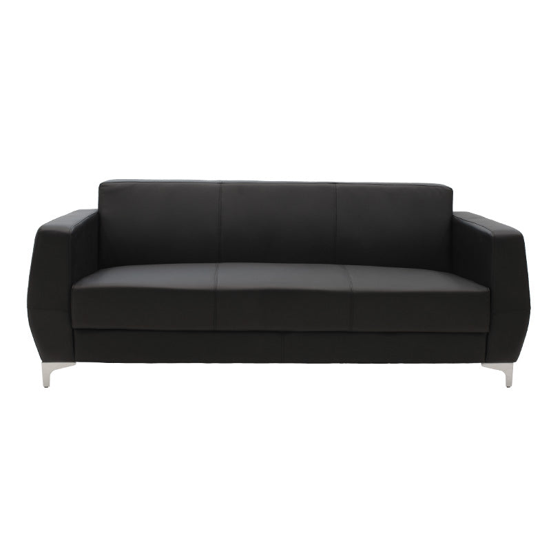 3 seater sofa Dermis pakoworld  PU inox black color 188x75x75cm