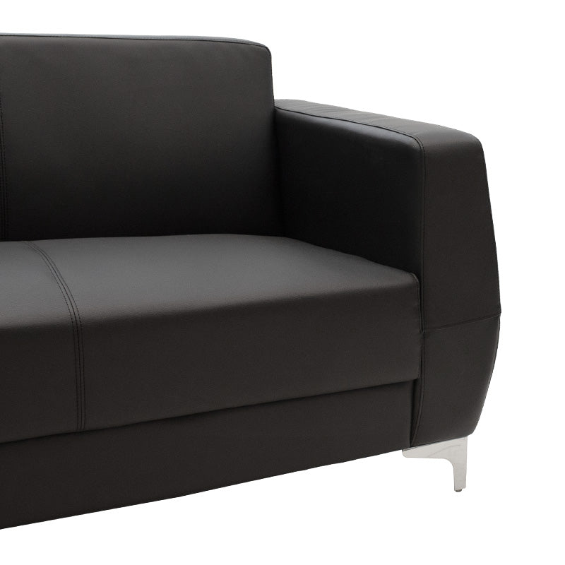 3 seater sofa Dermis pakoworld  PU inox black color 188x75x75cm