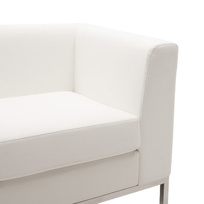 Armchair Professional pakoworld inox with pu in white colour 85x75x66cm