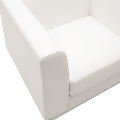 Armchair Professional pakoworld inox with pu in white colour 85x75x66cm