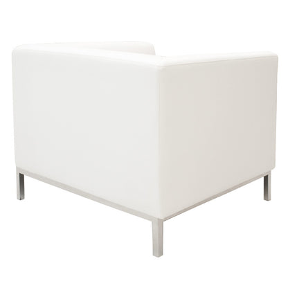 Armchair Professional pakoworld inox with pu in white colour 85x75x66cm