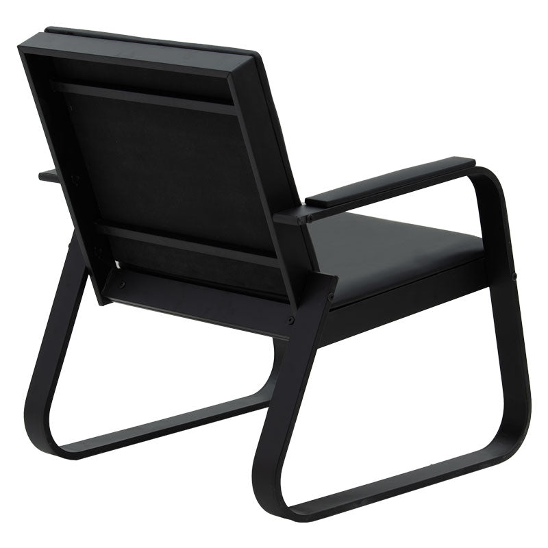 Armchair Rogelio pakoworld pu in black colour 67x72x85cm