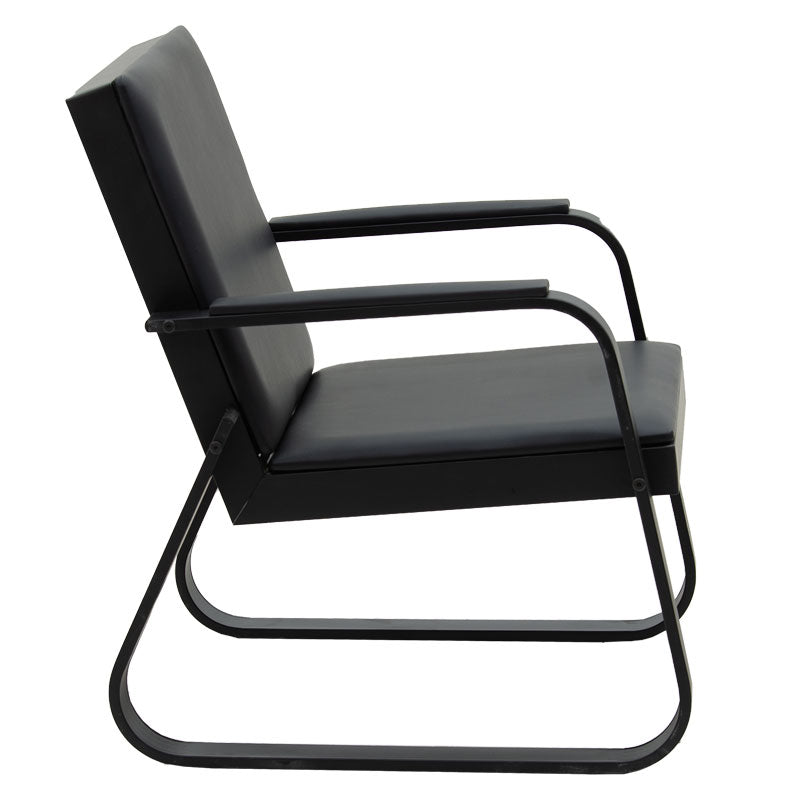 Armchair Rogelio pakoworld pu in black colour 67x72x85cm