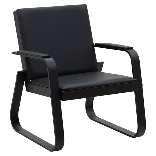 Armchair Rogelio pakoworld pu in black colour 67x72x85cm