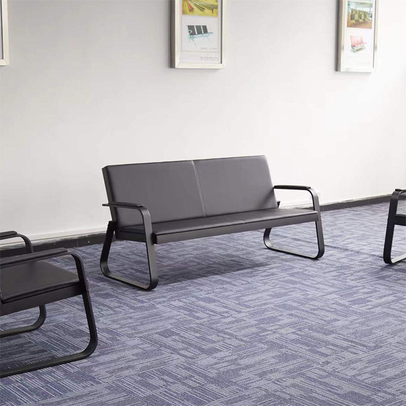 3 seater sofa Rogelio pakoworld PU black color 174x72x85cm