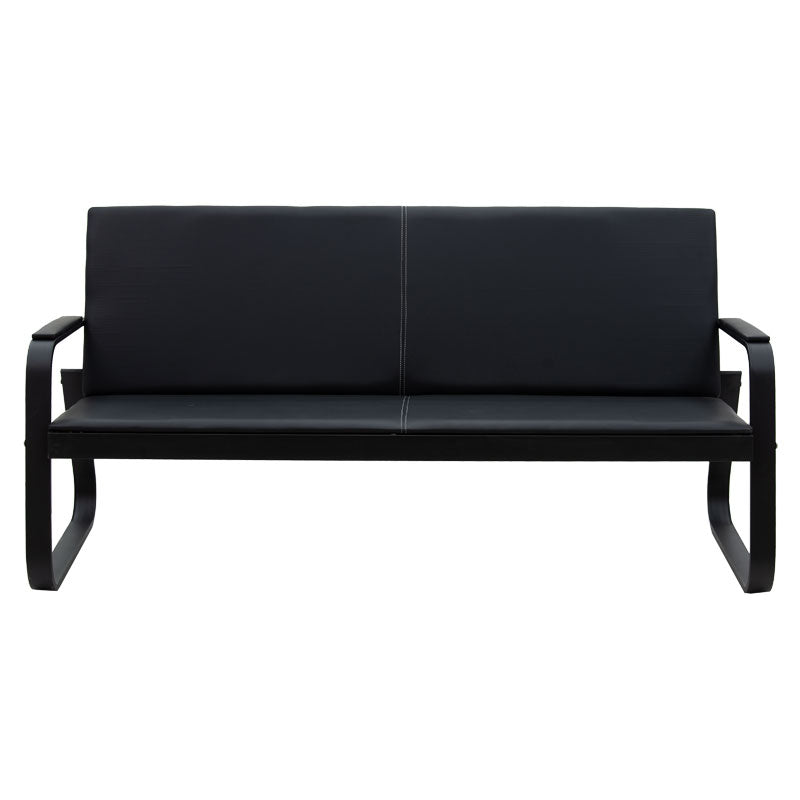 3 seater sofa Rogelio pakoworld PU black color 174x72x85cm