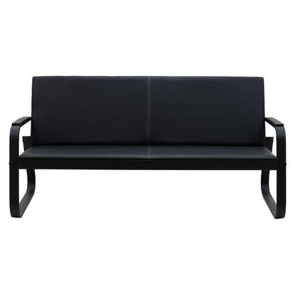 3 seater sofa Rogelio pakoworld PU black color 174x72x85cm