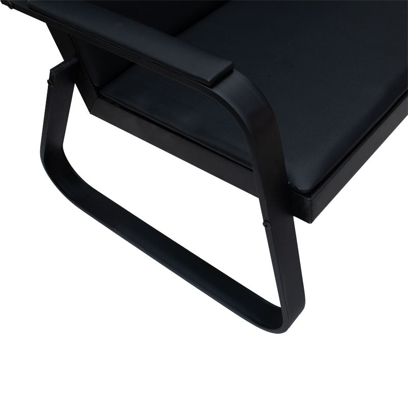 3 seater sofa Rogelio pakoworld PU black color 174x72x85cm