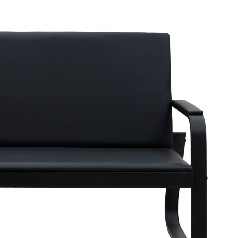 3 seater sofa Rogelio pakoworld PU black color 174x72x85cm