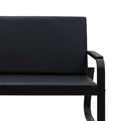 3 seater sofa Rogelio pakoworld PU black color 174x72x85cm