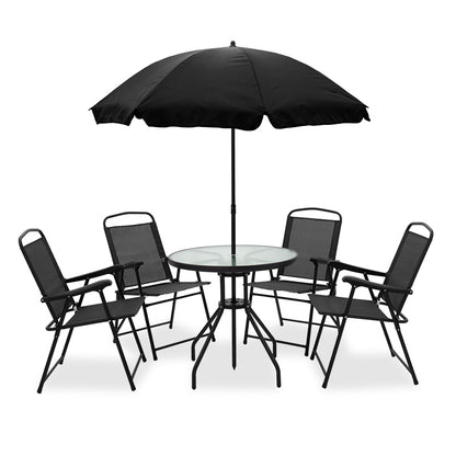 Kamelia pakoworld dining set 6pcs metal-textilene black