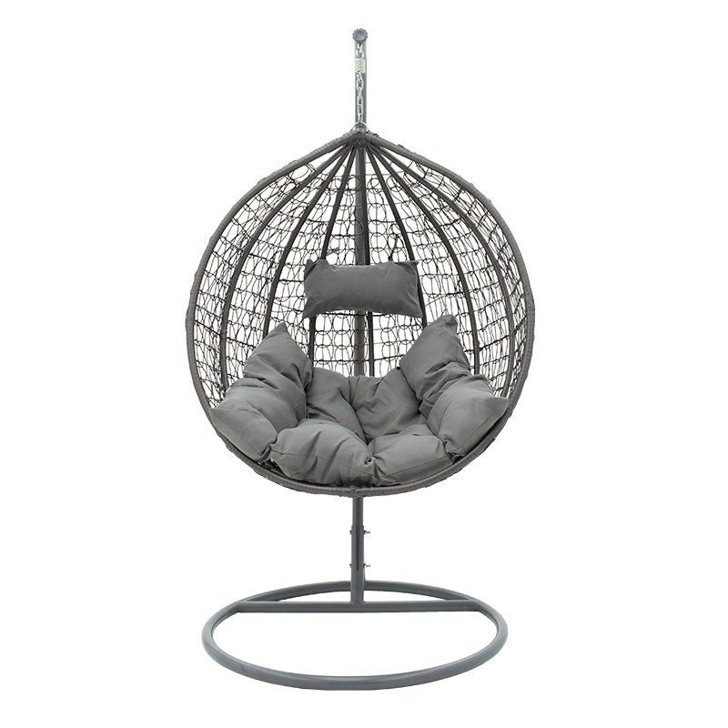 Zafer pakoworld swing hanging metal-pp- pillow in grey color 106x103x200cm