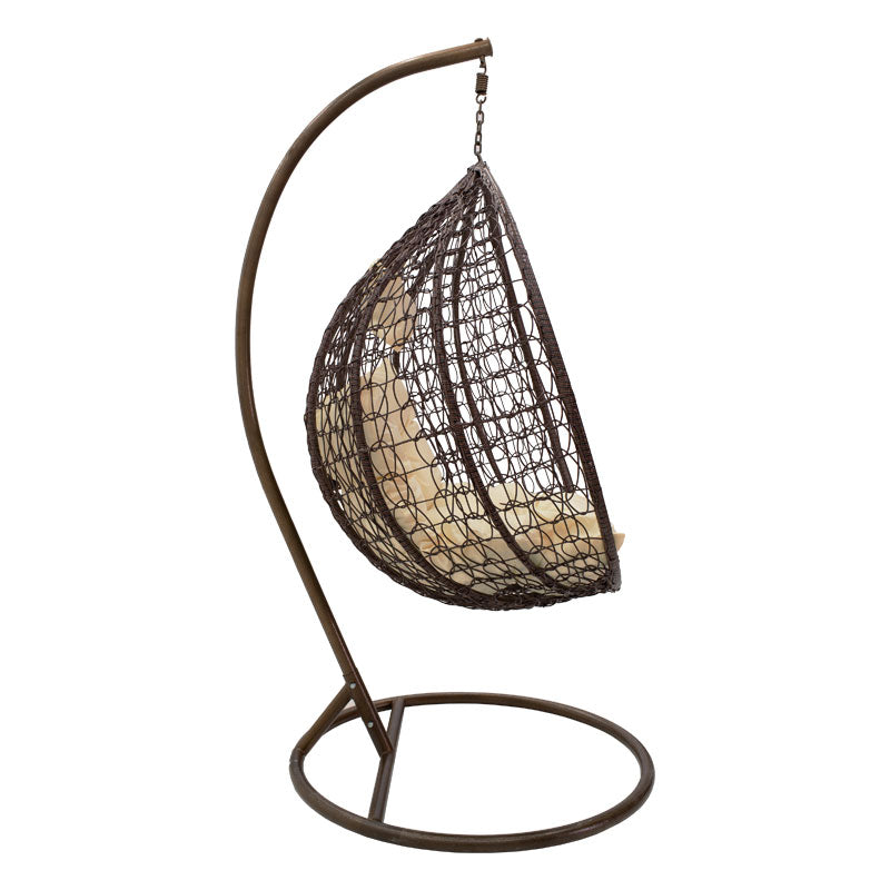 Swing Zafer pakoworld metal-pp brown-beige cushion