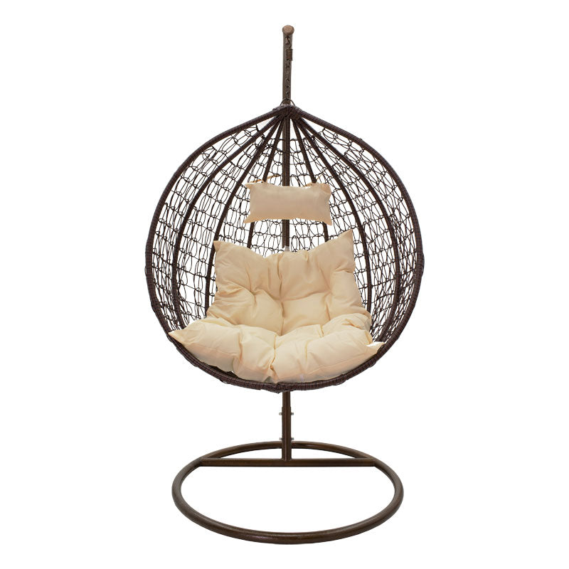Swing Zafer pakoworld metal-pp brown-beige cushion