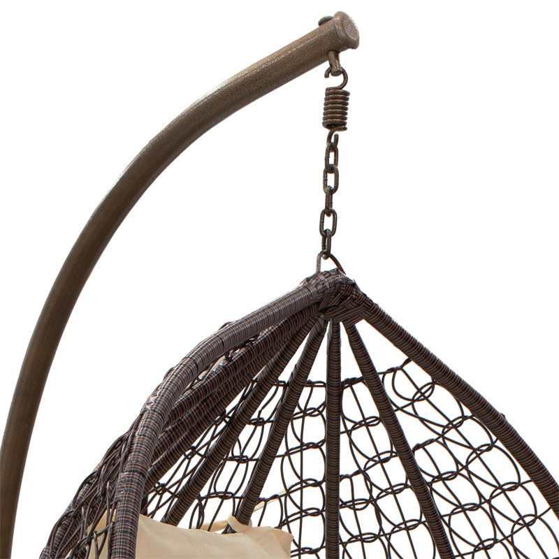 Swing Zafer pakoworld metal-pp brown-beige cushion