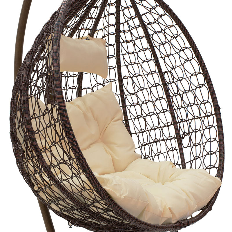 Swing Zafer pakoworld metal-pp brown-beige cushion