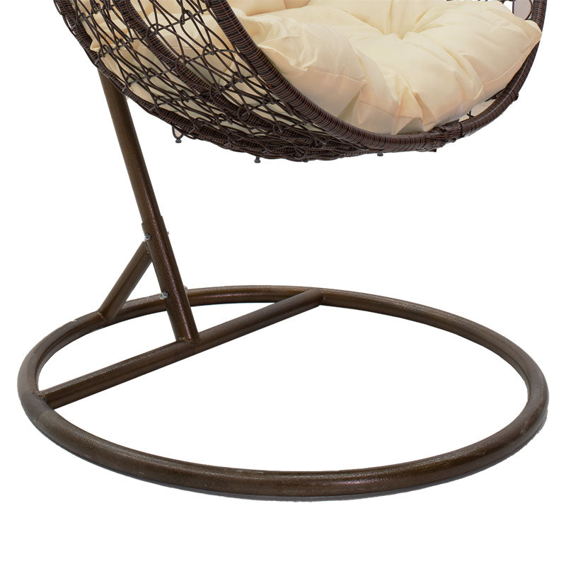 Swing Zafer pakoworld metal-pp brown-beige cushion