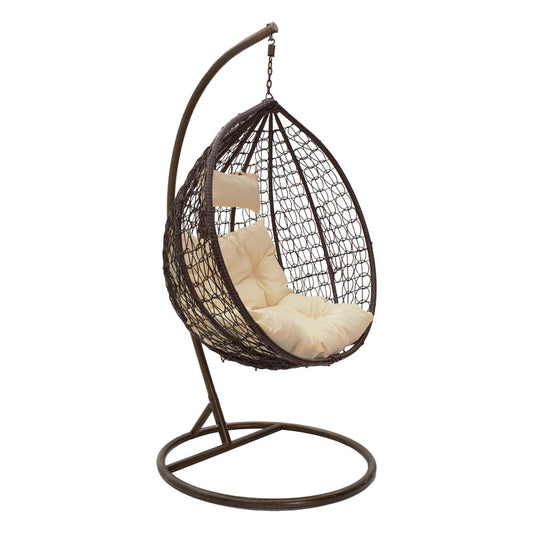 Swing Zafer pakoworld metal-pp brown-beige cushion