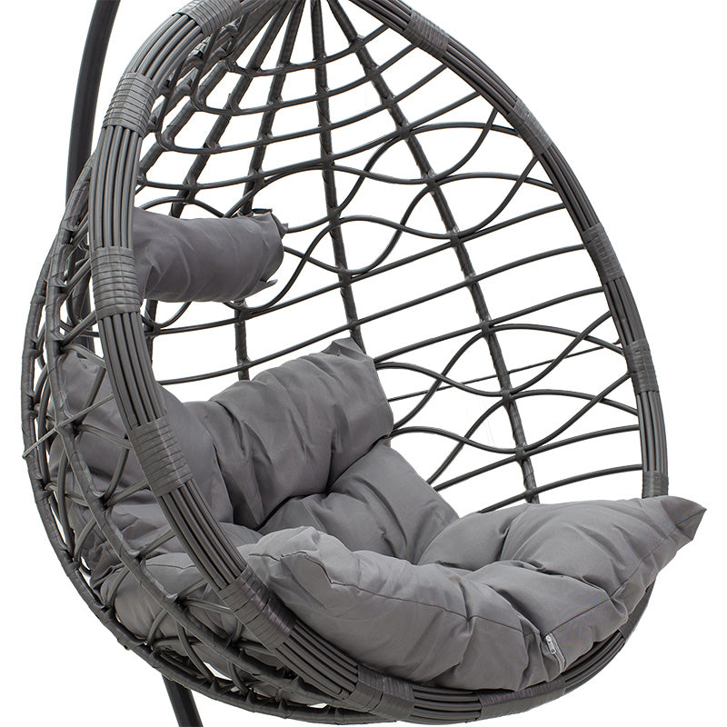 Hudson pakoworld swing hanging metal-pp- pillow in gray color 109x119x195cm