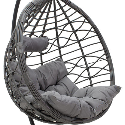 Hudson pakoworld swing hanging metal-pp- pillow in gray color 109x119x195cm