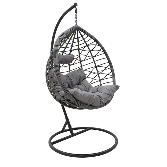 Hudson pakoworld swing hanging metal-pp- pillow in gray color 109x119x195cm