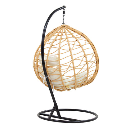 Hudson pakoworld swing hanging metal black-pp natural-cushion ivory 109x11x9x195cm