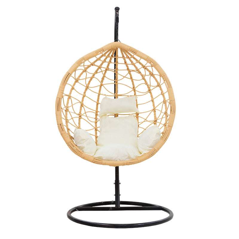 Hudson pakoworld swing hanging metal black-pp natural-cushion ivory 109x11x9x195cm