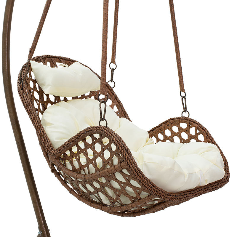 Margie pakoworld swing hanging metal-pp brown pillow-beige 100x100x195cm