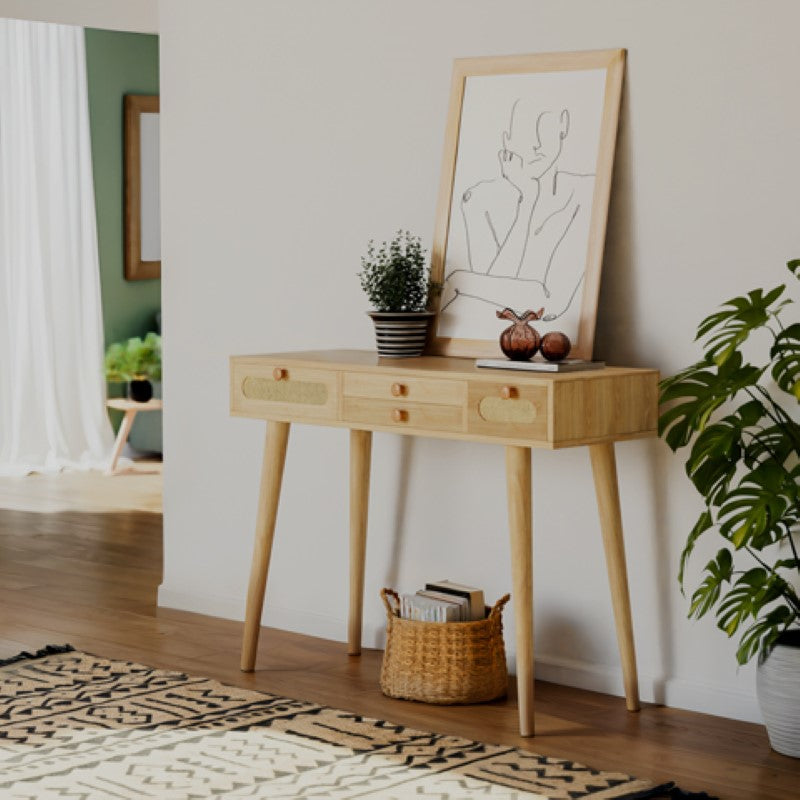 Console Finian pakoworld wood in natural shade 100x35x75cm