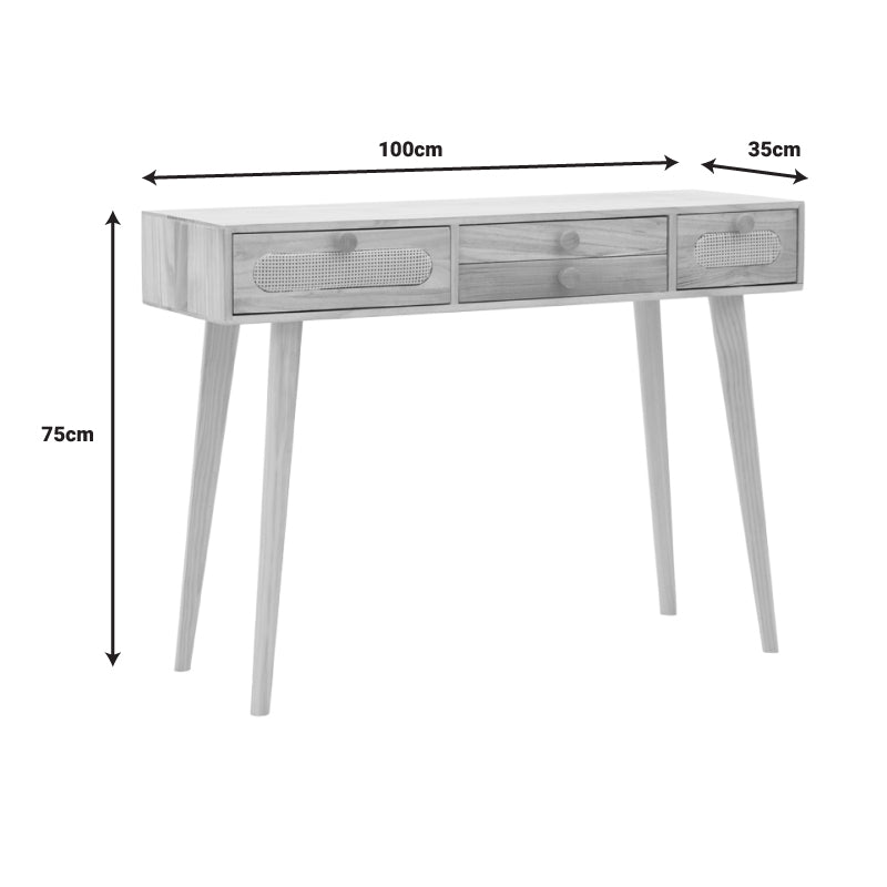 Console Finian pakoworld wood in natural shade 100x35x75cm