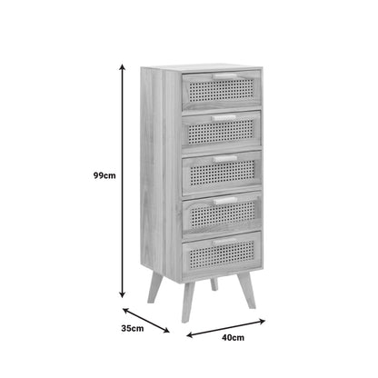 Othello chest of drawers pakoworld wood in a natural shade 40x35x99cm