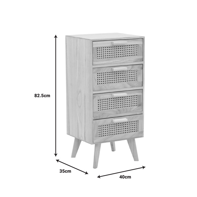 Othello chest of drawers pakoworld wood in natural shade 40x35x82.5cm