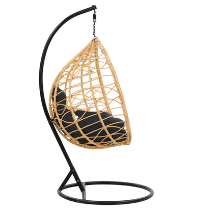 Hudson pakoworld swing hanging metal black-pp natural-cushion black 109x119x195cm