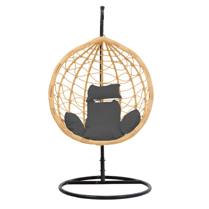 Hudson pakoworld swing hanging metal black-pp natural-cushion black 109x119x195cm