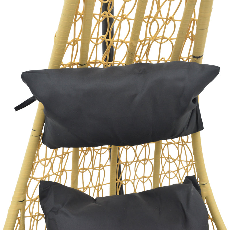 Garden swing Soleil pakoworld hanging pp in natural color and black metal 103x83x200cm