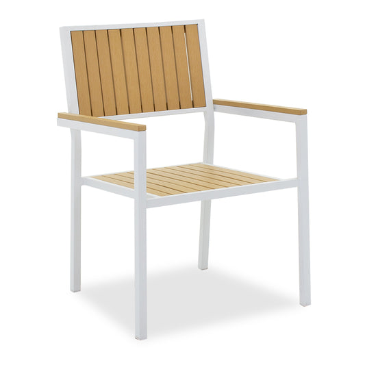 Armchair Tessa pakoworld metal white-natural