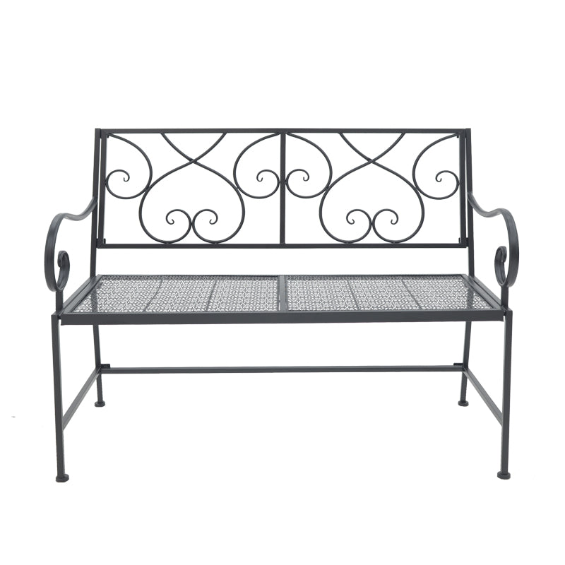 Cazpo pakoworld metal bench in black shade 114x45x90cm