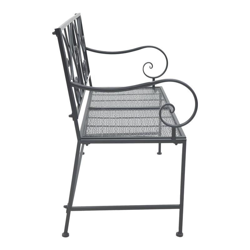 Cazpo pakoworld metal bench in black shade 114x45x90cm